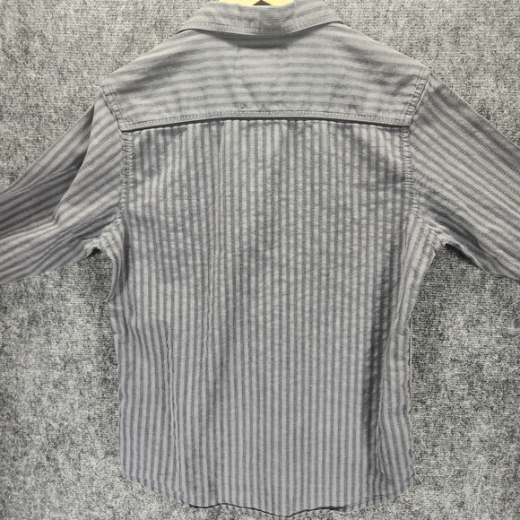 Buckle BKE Shirt Mens Medium Slim Fit Gray Black Striped Long Sleeve Button Up - Picture 7 of 10